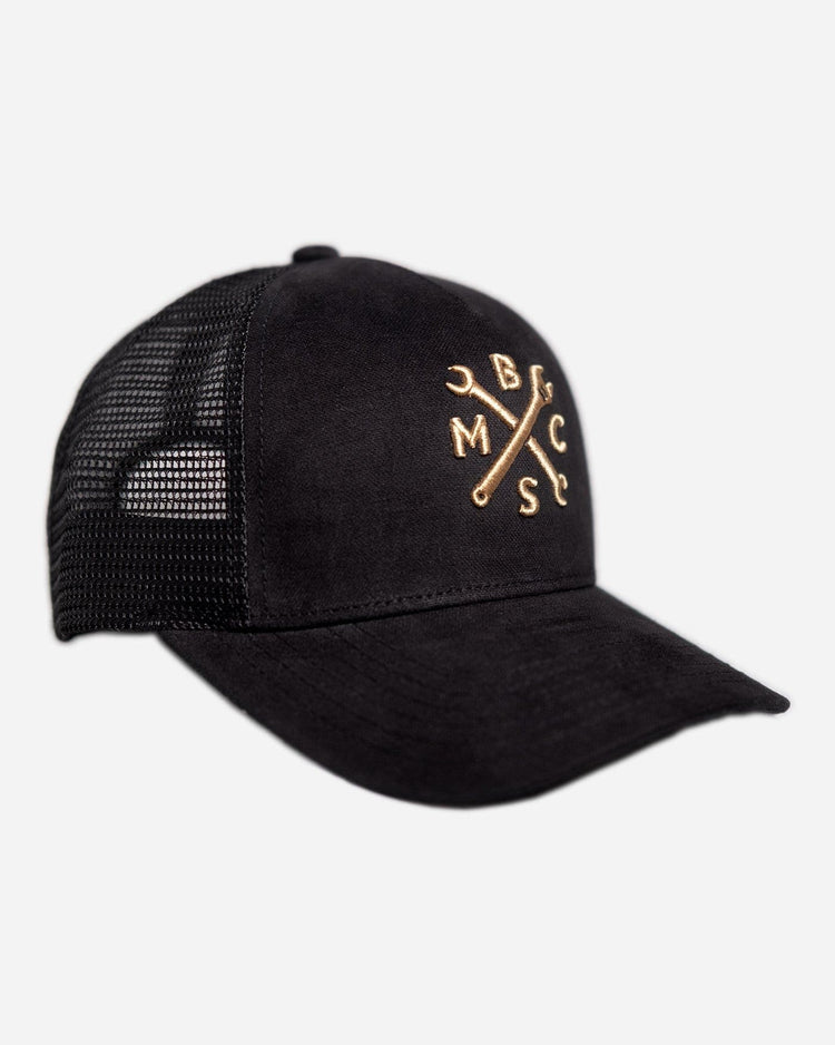 BSMC Spanners Cap - Black & Gold, side on