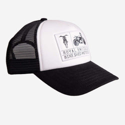 BSMC x Royal Enfield Aspect Cap - Black & White, side on